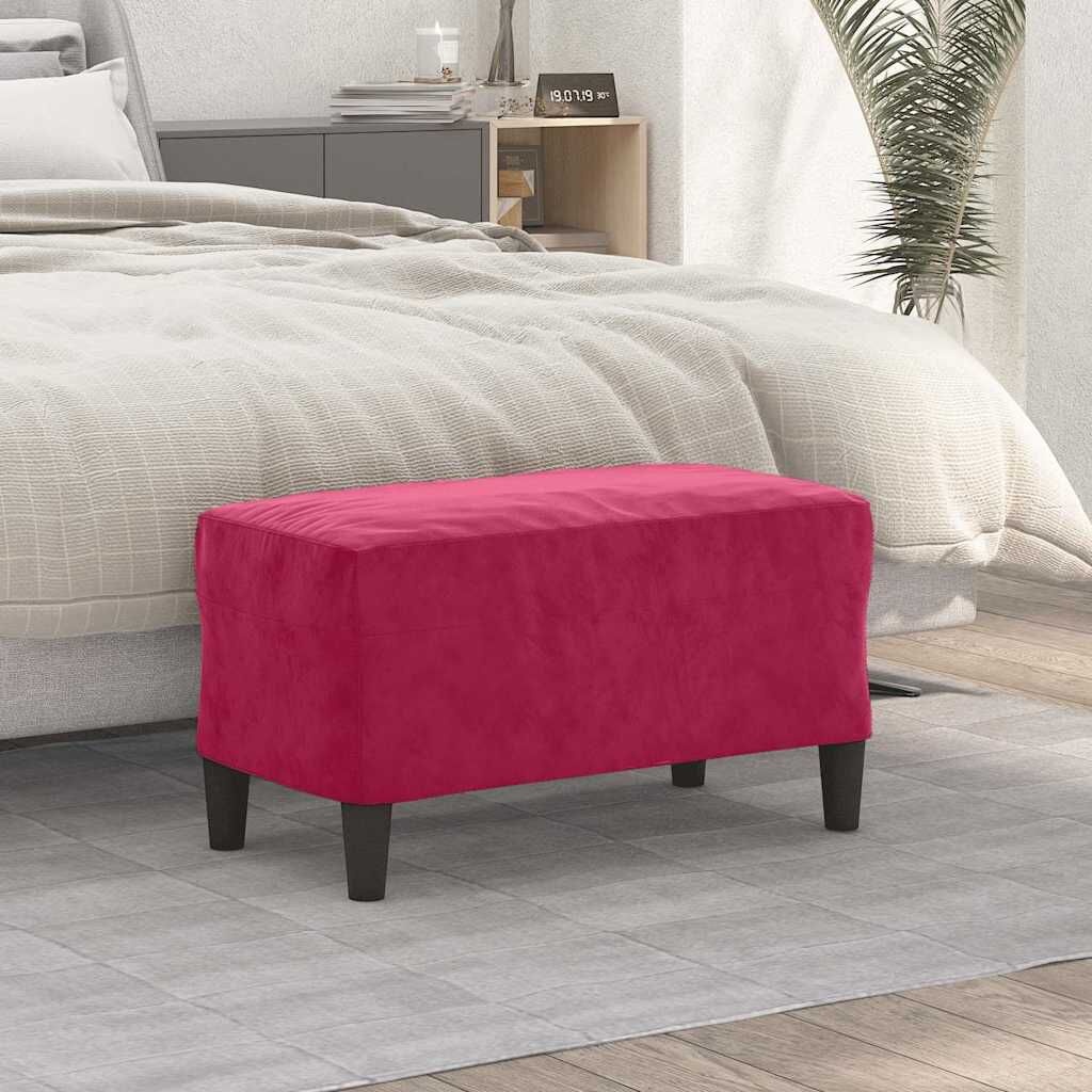 Banc capitonné velours rouge vin 70cm - Jusqu'à -57% de réduction