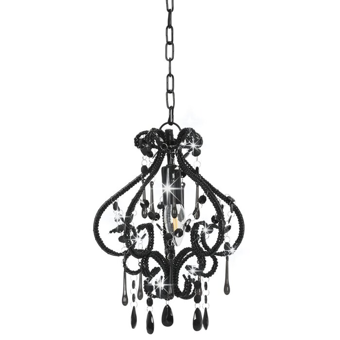 Plafonnier rond noir avec perles - Design chic - Jusqu'à 56% de remise
