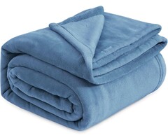 Plaid en polaire bleu 220x240 cm - Jusqu'à -54% sur votre confort