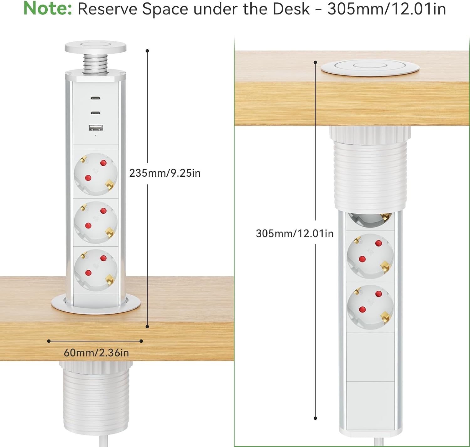 Multiprise encastrable escamotable 3 prises + 3 USB - Jusqu'à -57% de remise