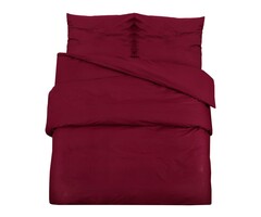 Parure de lit 220x240 cm en coton bordeaux - Jusqu'à -57% de réduction