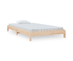 Lit empilable 100x200 cm en bois de pin massif - Jusqu'à -60%