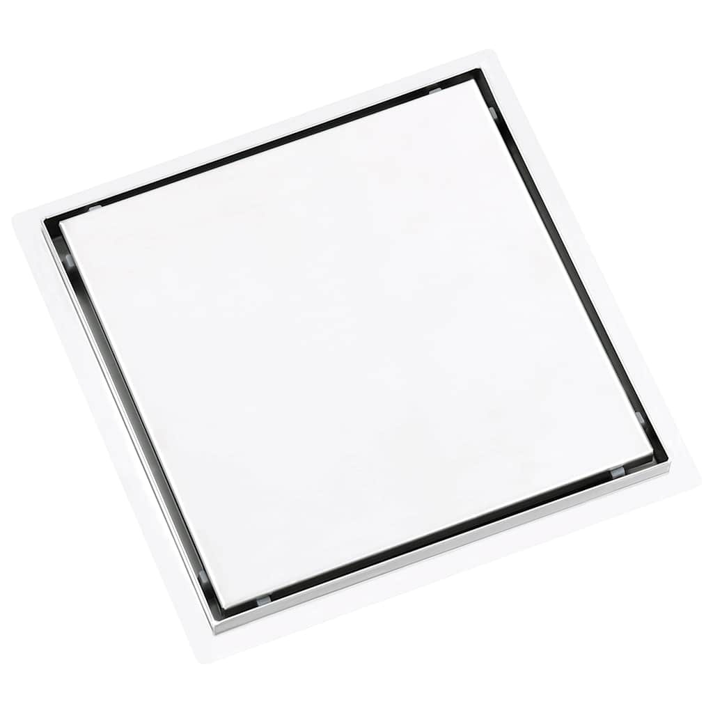 Vidaxl Caniveau de douche inox 28x28 cm - Couvercle 2-en-1 - Jusqu'à -74%
