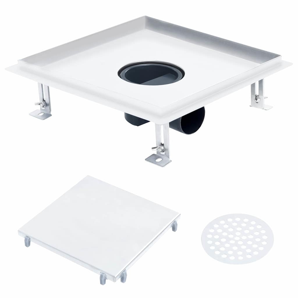 Vidaxl Caniveau de douche inox 28x28 cm - Couvercle 2-en-1 - Jusqu'à -74%