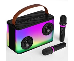 Système de karaoké portable K20 - 2 micros - Éclairage LED - Jusqu'à -56%