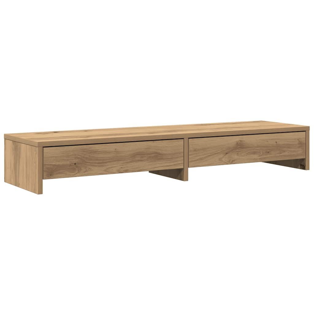Support double écran avec tiroirs chêne - 100x27cm - Jusqu'à -49%