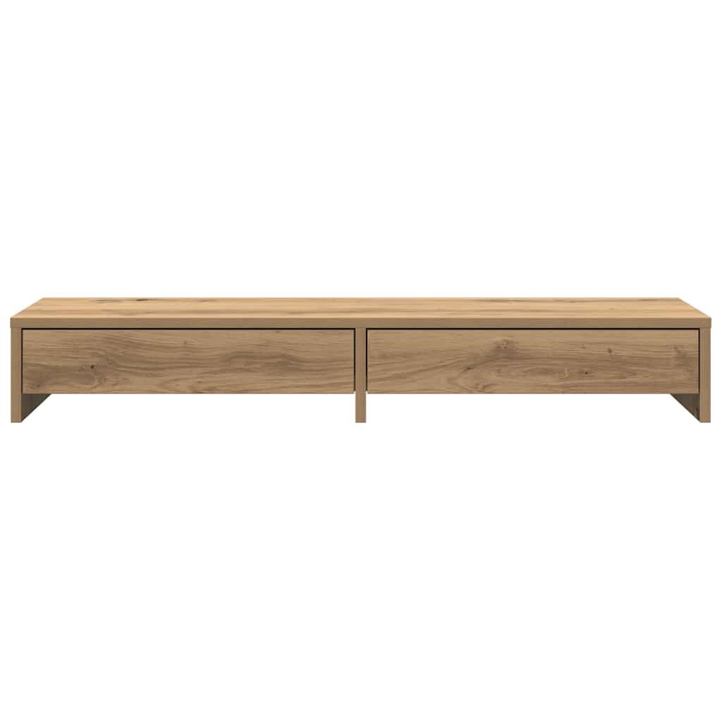 Support double écran avec tiroirs chêne - 100x27cm - Jusqu'à -49%