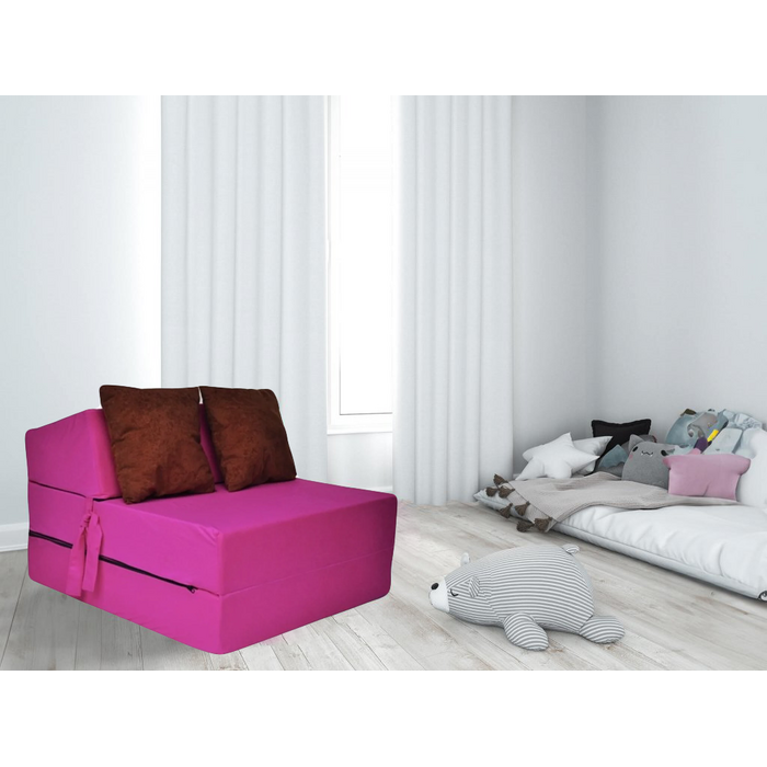 Matelas pliable rose 200x70cm avec coussins - Jusqu'à -32% sur notre stock