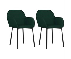 Vidaxl Lot de 2 chaises en velours vert foncé - Jusqu'à 60% de réduction