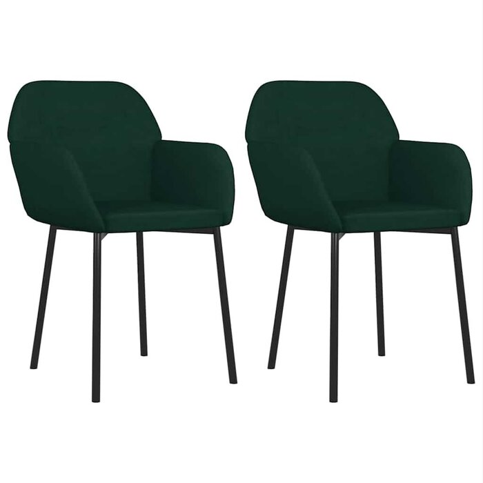 Lot de 2 chaises en velours vert foncé - Jusqu'à -56% de remise