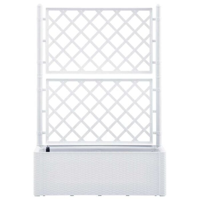 Jardinière haute avec treillis - Blanc - Jusqu'à -57% sur l'Outlet