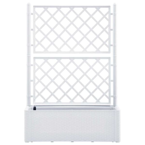 Jardinière haute avec treillis - Blanc - Jusqu'à -57% sur l'Outlet