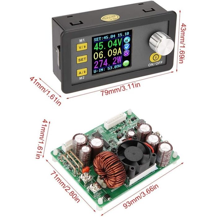Module d'alimentation CC-CC 50V 20A avec écran LCD - Jusqu'à -52%