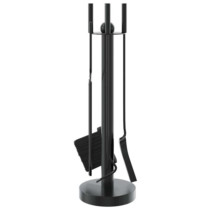 Set d'accessoires de cheminée 5 pièces en acier noir - Jusqu'à -55%
