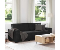 Vidaxl Canapé 3 places en velours noir - Jusqu'à -57% sur votre salon