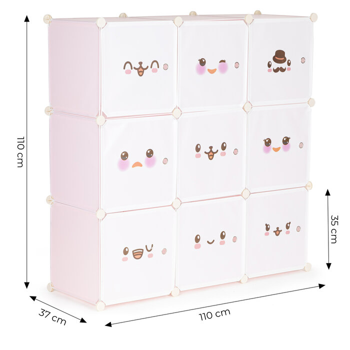 Armoire enfant 9 compartiments rose - Jusqu'à -54% sur nos retours