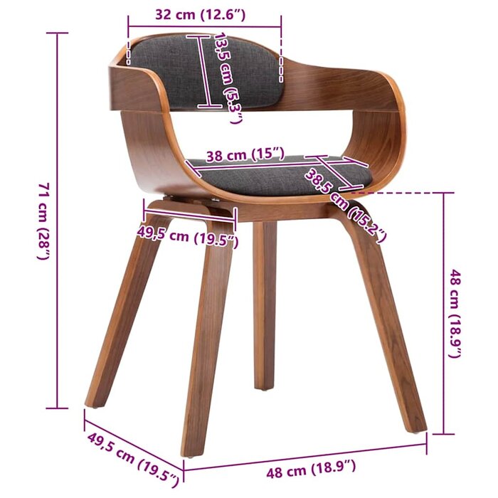 Chaise design en bois courbé gris foncé - Jusqu'à 53% de réduction