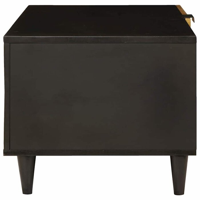 Table basse bois manguier noir et or - 80 cm - Jusqu'à -55%
