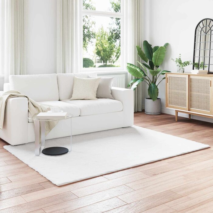 Tapis fausse fourrure lapin Olite blanc 160x230cm - Jusqu'à -52%