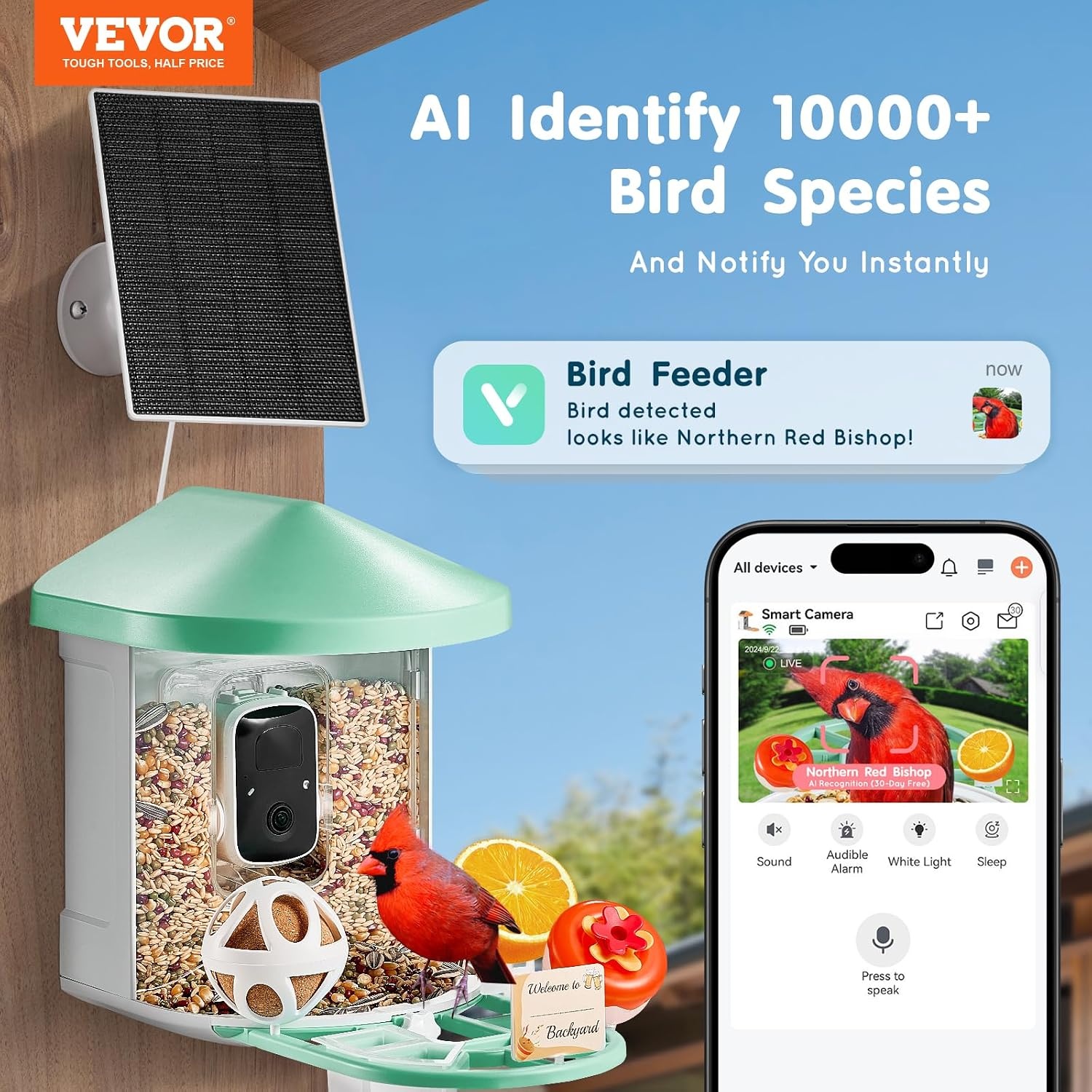 Mangeoire intelligente pour oiseaux 2K HD avec IA - Jusqu'à -66%