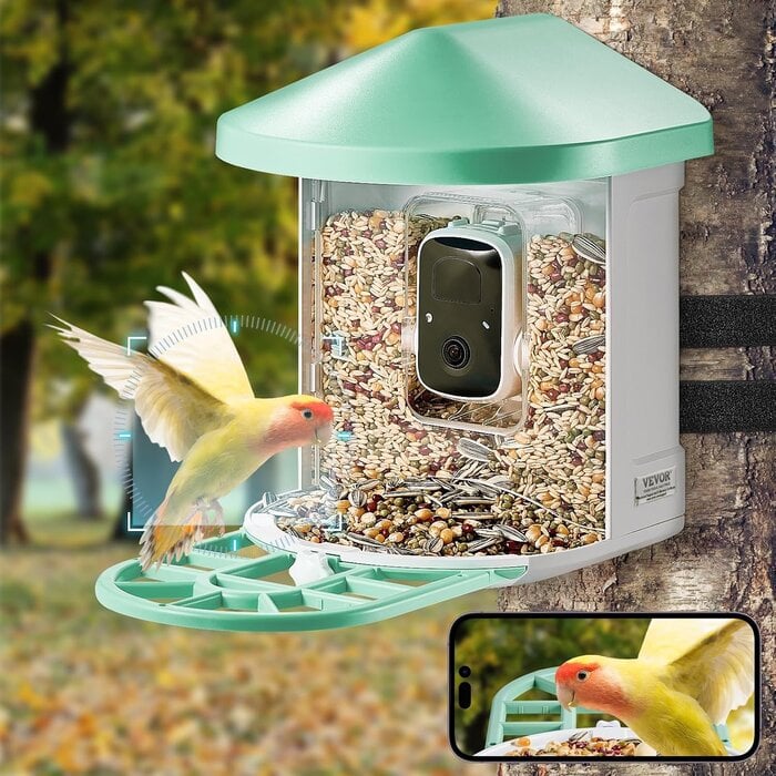 Mangeoire intelligente pour oiseaux 2K HD avec IA - Jusqu'à -66%