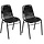 Lot de 2 chaises en cuir véritable noir - Jusqu'à -52%