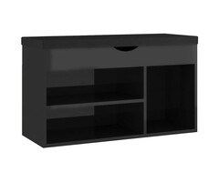 Banc à chaussures noir brillant avec coussin - Jusqu'à -51% sur l'outlet