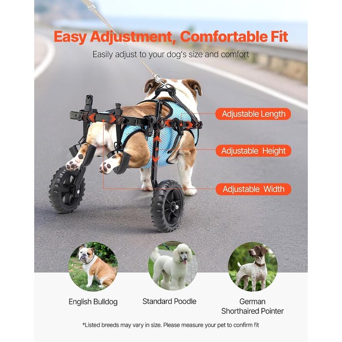 Fauteuil roulant pour chien handicapé - Ajustable - Jusqu'à -60%