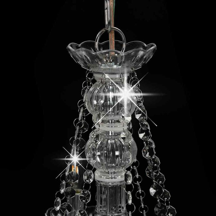 Lustre argenté perles 8xE14 - 80x75 cm - Jusqu'à -48%