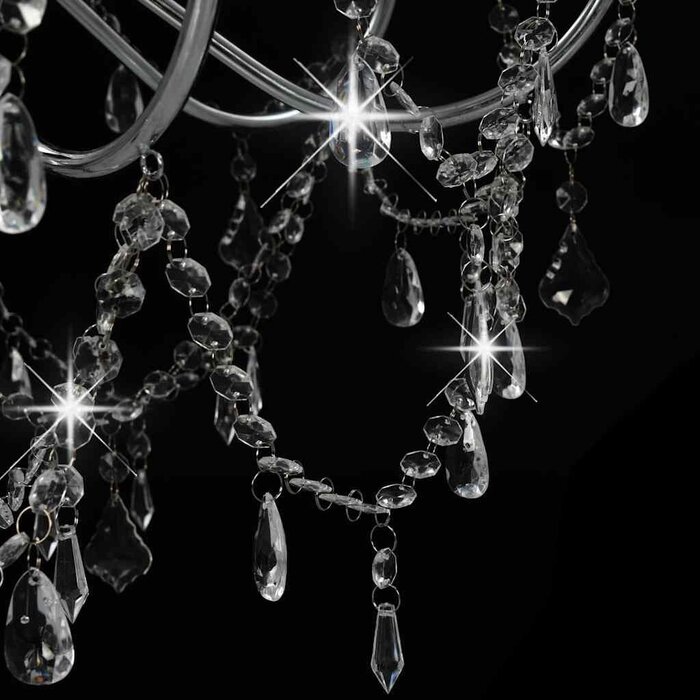 Lustre argenté perles 8xE14 - 80x75 cm - Jusqu'à -48%