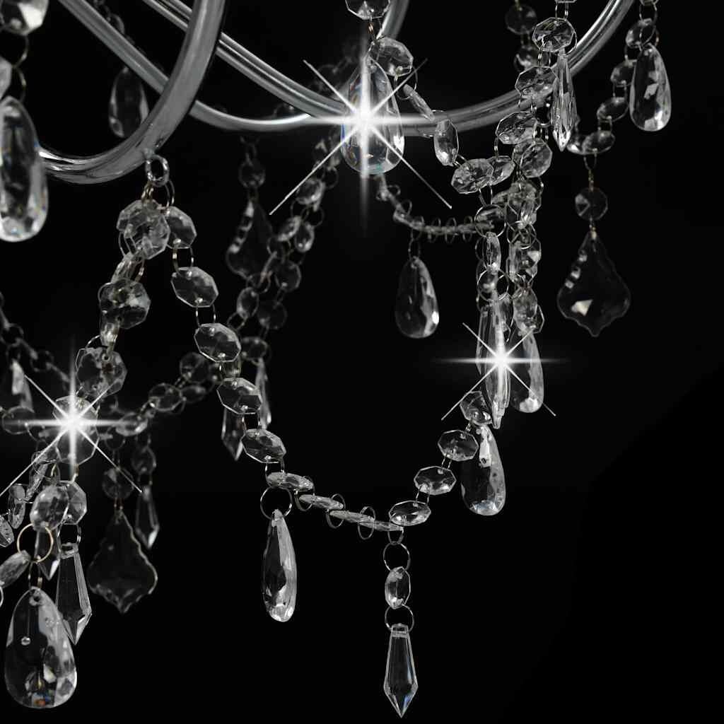 Lustre argenté perles 8xE14 - 80x75 cm - Jusqu'à -48%