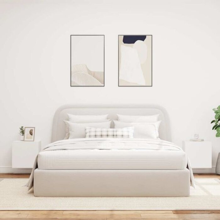 Lot de 2 meubles TV muraux LED - Blanc - Jusqu'à -50% sur l'outlet