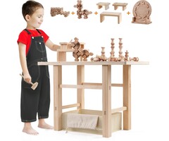 Établi en bois Montessori 83 pièces pour enfants - Jusqu'à 70% de remise
