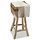 Tabouret de bar en cuir véritable et bois de teck massif - Jusqu'à -51%