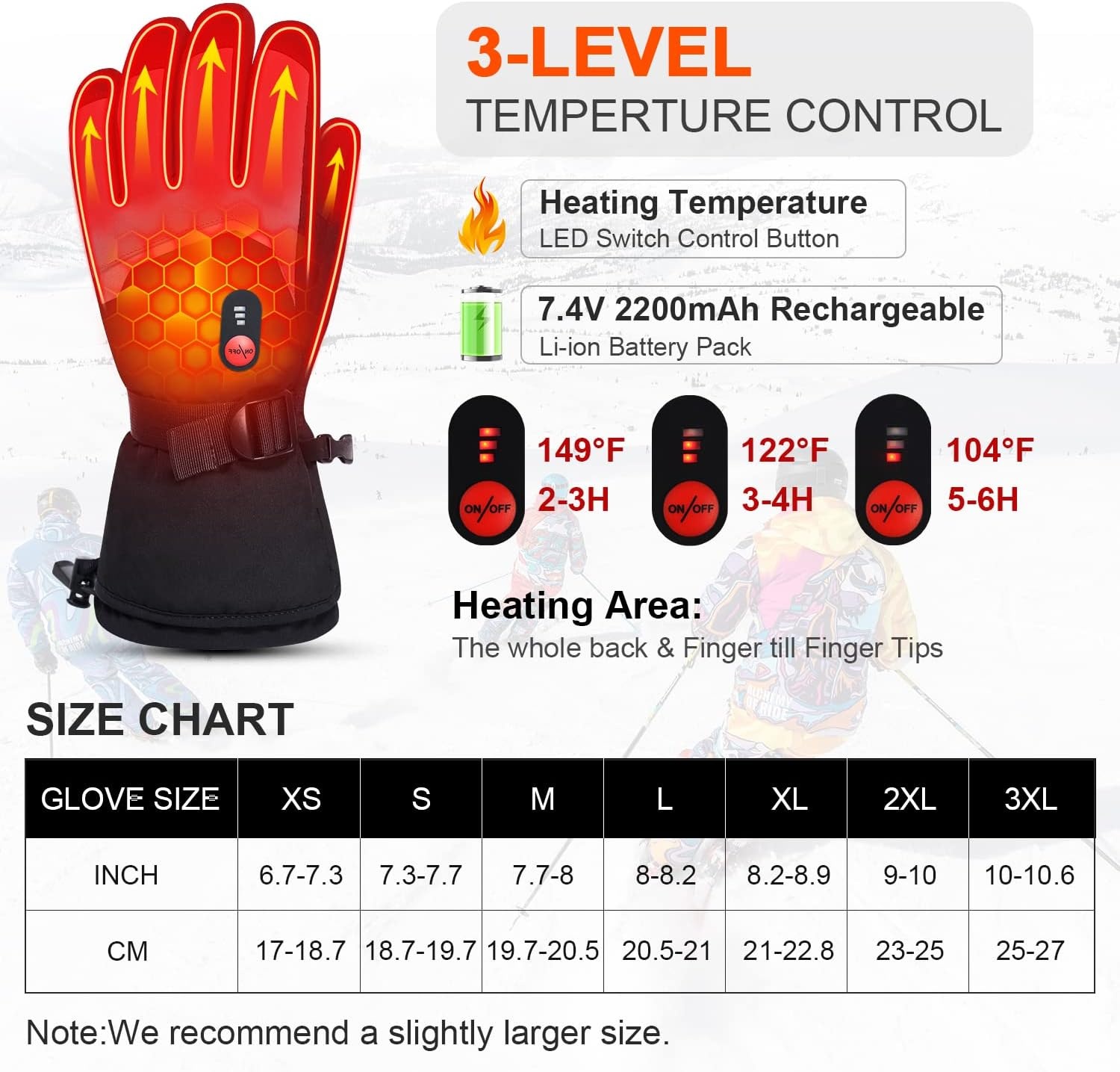 Gants Chauffants Électriques Imperméables Taille XS - Jusqu'à 70% de remise