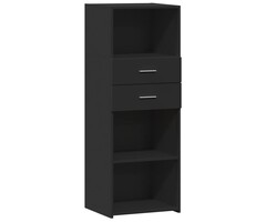 Vidaxl Armoire haute de rangement noire 124 cm - Jusqu'à -55% sur l'outlet