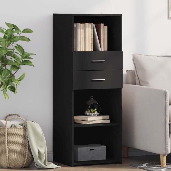 Armoire haute de rangement noire 45x124 cm - Jusqu'à -50%