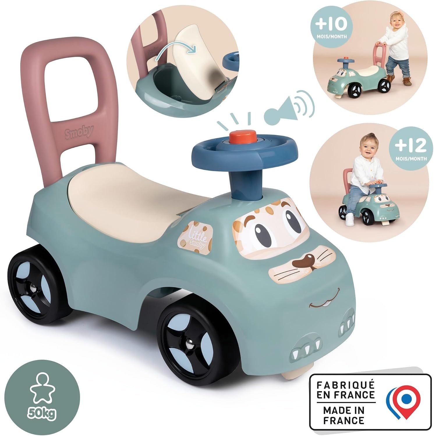 Porteur bébé 2-en-1 avec coffre et aide à la marche - Jusqu'à -49%