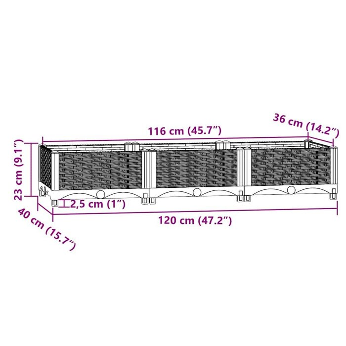 Jardinière surélevée 120 cm Gris Clair - Jusqu'à -49% sur votre jardin
