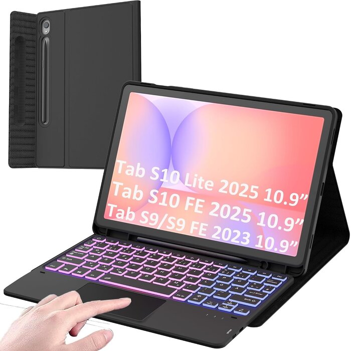 Roofei Étui-clavier pour Samsung Tab S9/S9 FE - QWERTZ - Jusqu'à -60% sur l'Outlet