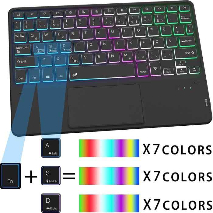 Roofei Étui-clavier pour Samsung Tab S9/S9 FE - QWERTZ - Jusqu'à -60% sur l'Outlet