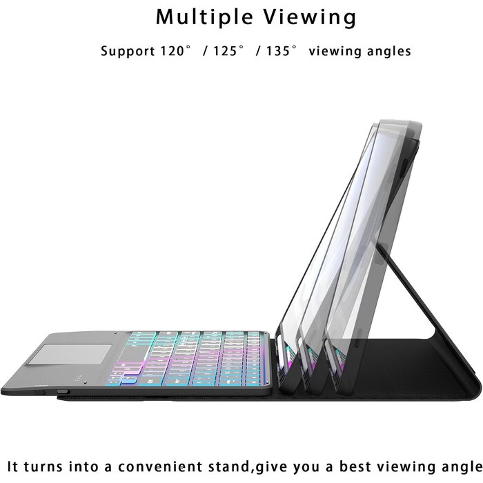 Roofei Étui-clavier pour Samsung Tab S9/S9 FE - QWERTZ - Jusqu'à -60% sur l'Outlet