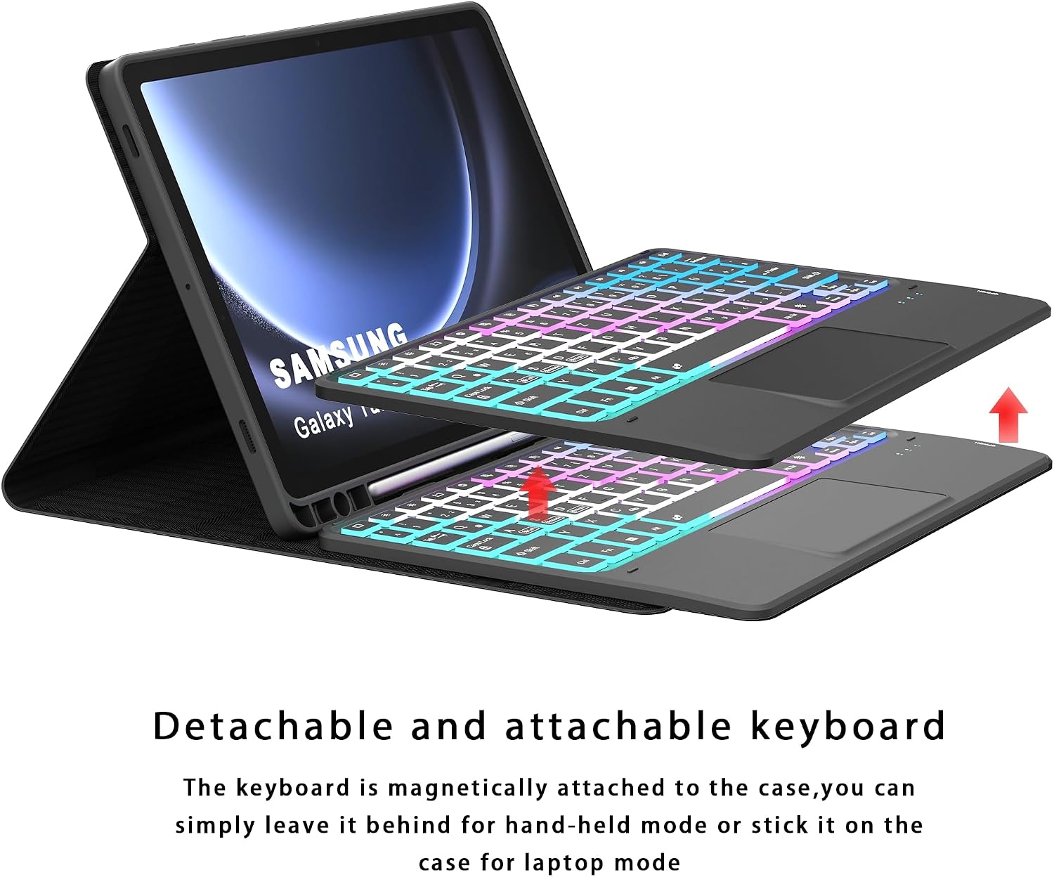 Roofei Étui-clavier pour Samsung Tab S9/S9 FE - QWERTZ - Jusqu'à -60% sur l'Outlet