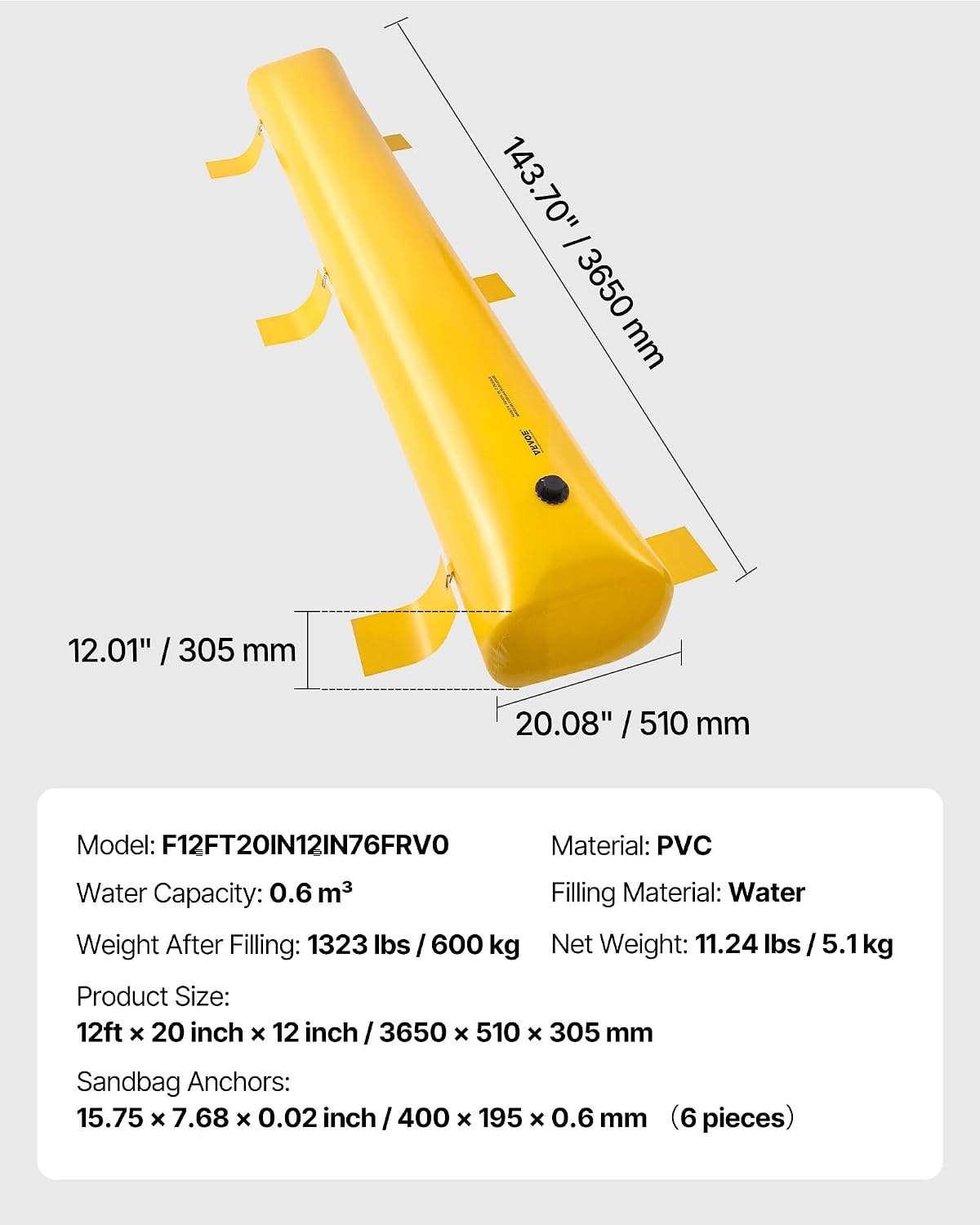 Barrière anti-inondation PVC 3,66 m - Jusqu'à 47% de réduction