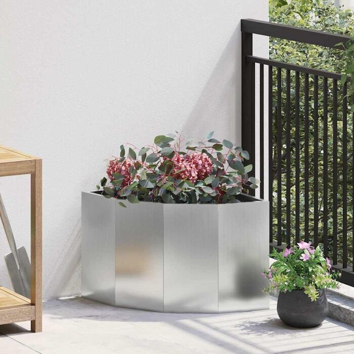 Jardinière d'angle en acier galvanisé - 45x45x35 cm - Jusqu'à 49% de remise