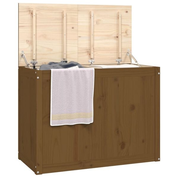 Panier à linge en pin massif - Brun miel - Jusqu'à 51% de réduction