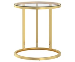 Vidaxl Table d'appoint ronde 45 cm verre et métal doré - Jusqu'à -50%