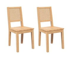 Vidaxl Lot de 2 chaises en bois d'hévéa massif - Jusqu'à 52% de remise