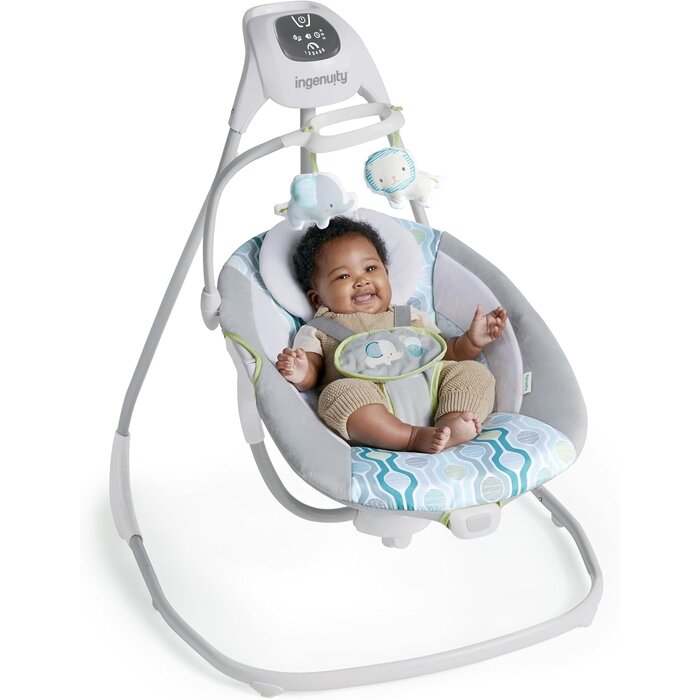 Balançoire pour bébé pivotante - Gris - Jusqu'à -48%