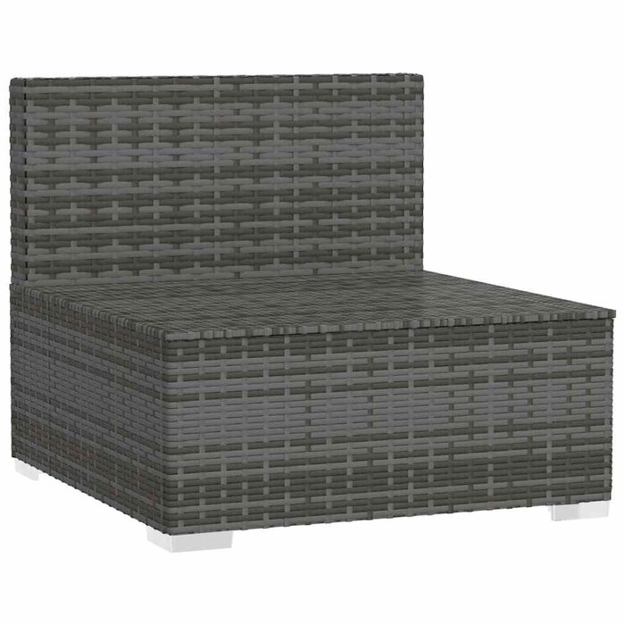 Vidaxl Banc central de jardin en résine tressée gris - Jusqu'à -73%